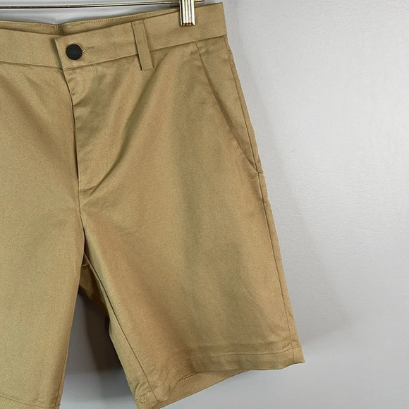 BANANA REPUBLIC NWT Tan Khaki Flat Front Twill Chino Shorts Pockets Preppy 30 - Picture 5 of 13